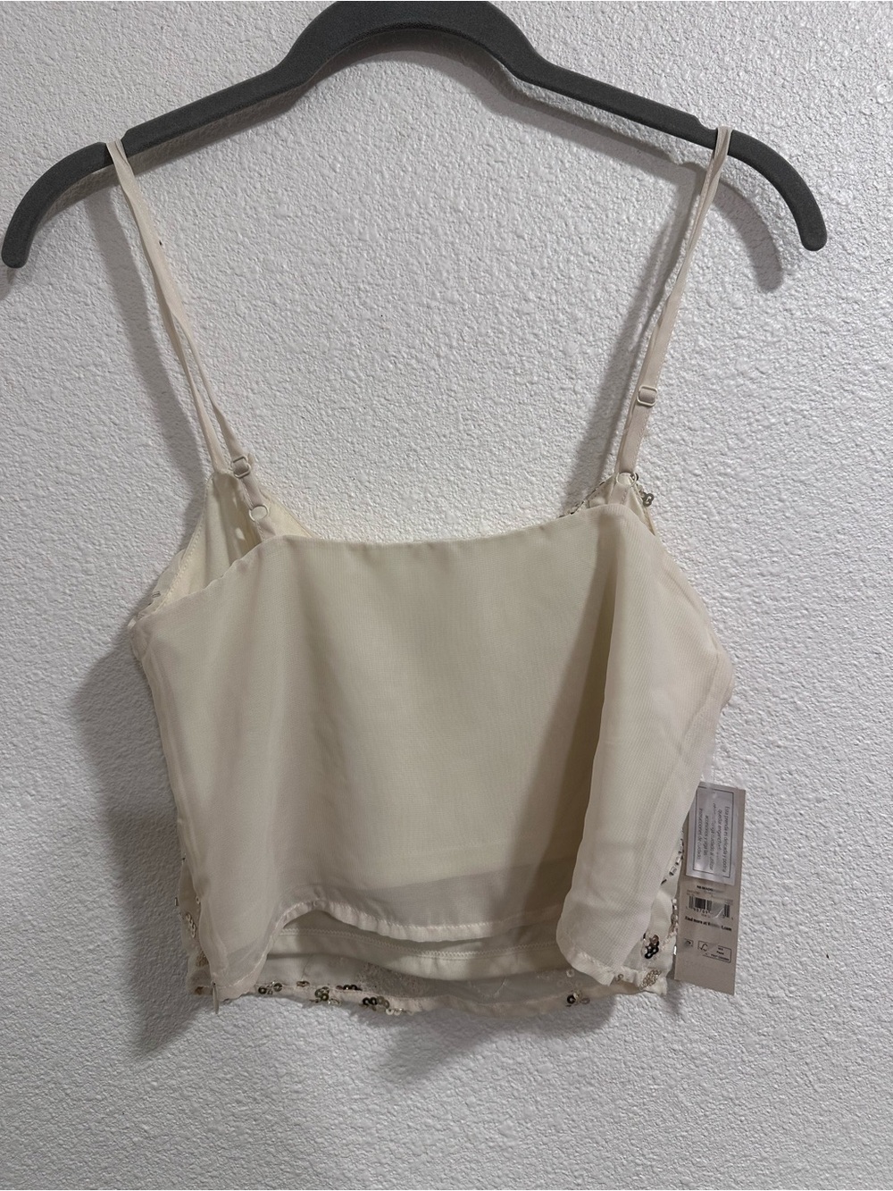 No Boundaries Cream Sequin Floral Cami - Picture 2 of 6